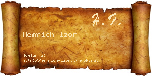 Hemrich Izor névjegykártya